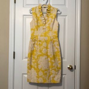 New Directions Yellow Sleeveless Ruffle Dress